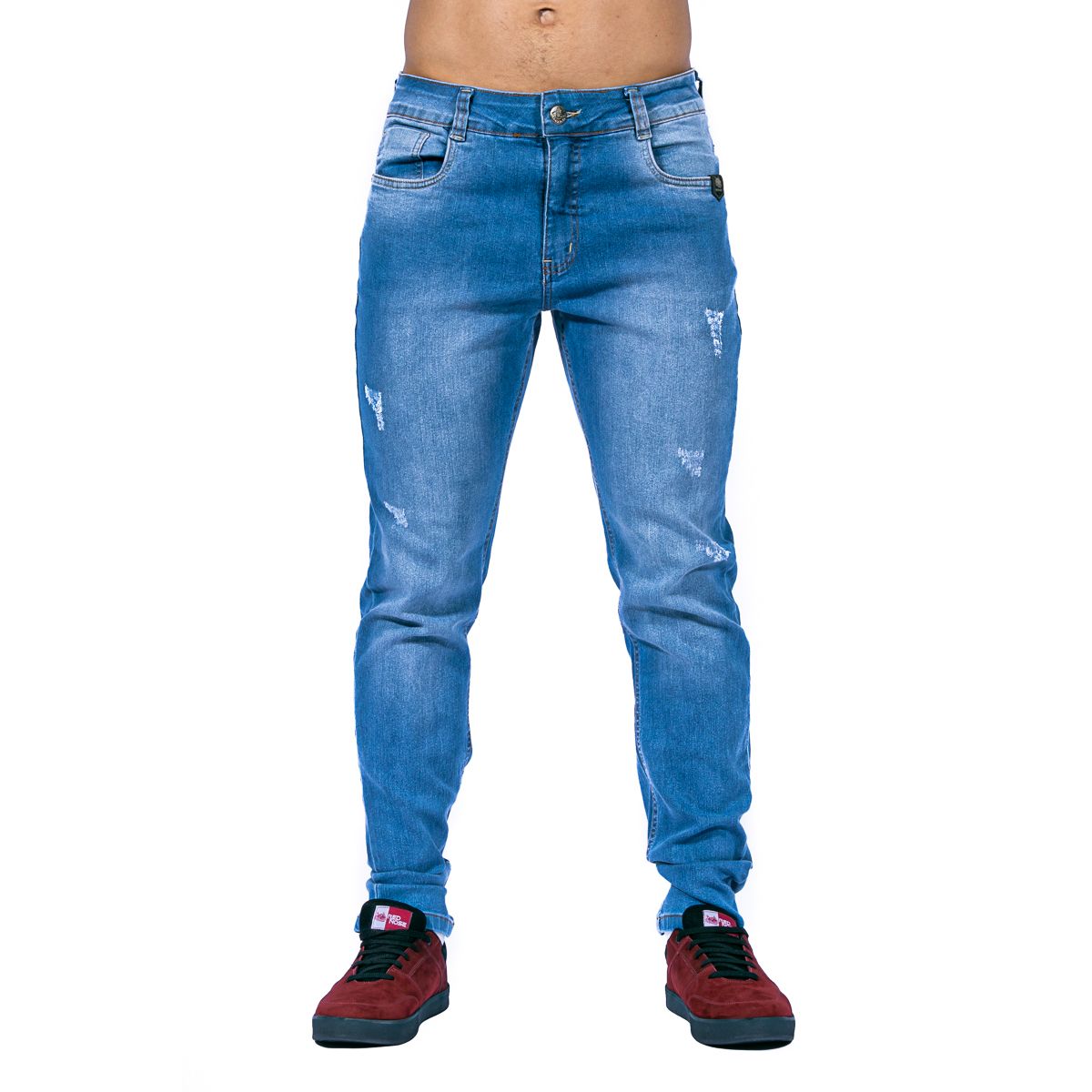 calça jeans azul clara masculina